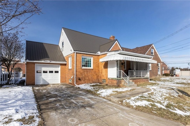 view of snow covered property