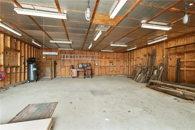 169 Clearview Rd, Raccoon Twp, PA 15001 - garage featuring wooden walls