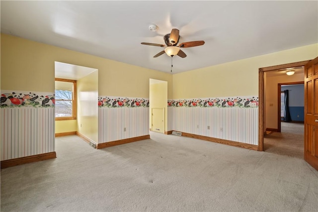 169 Clearview Rd, Raccoon Twp, PA 15001 - carpeted spare room with baseboards and a ceiling fan