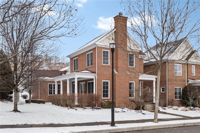 1675 Parkview Blvd, Squirrel Hill, PA 15217 - view of front of house featuring a chimney and brick siding