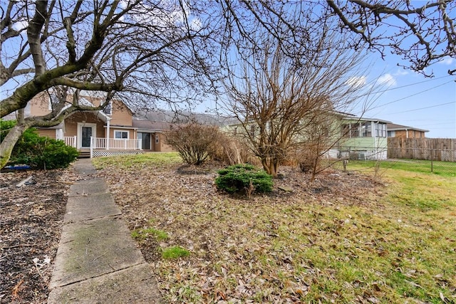 view of yard with fence
