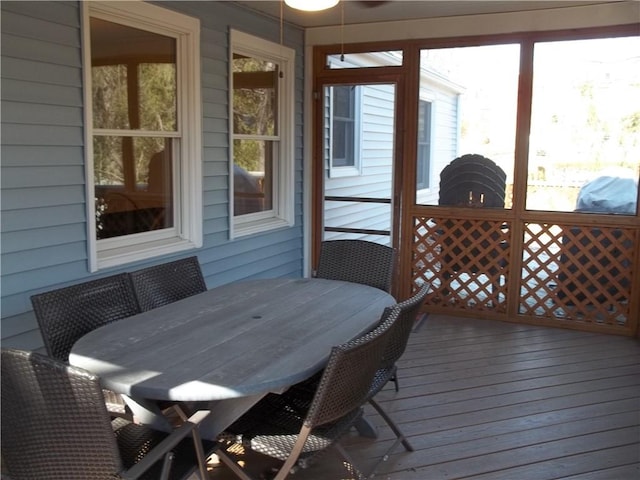 exterior space with outdoor dining space