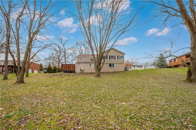 view of yard with a deck