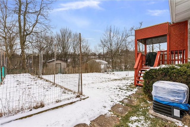 view of snowy yard