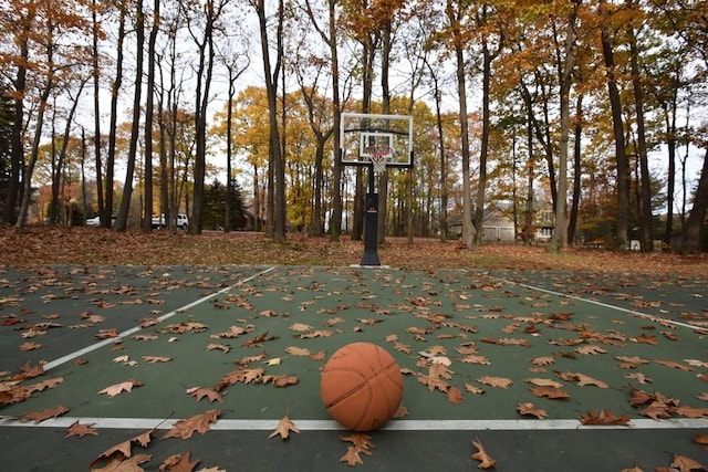 view of basketball court with community basketball court