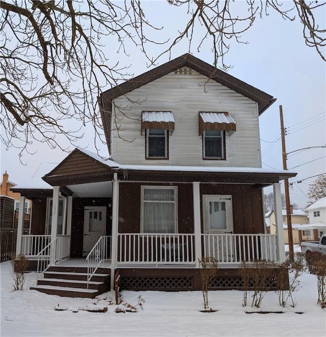 view of front of property with a porch