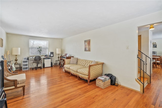 living room with light wood-style floors