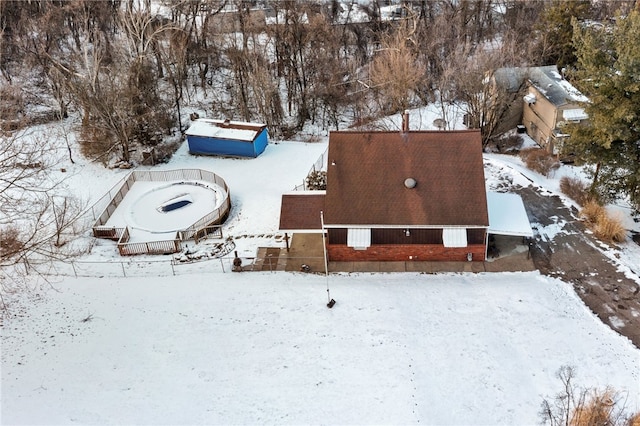 view of snowy aerial view