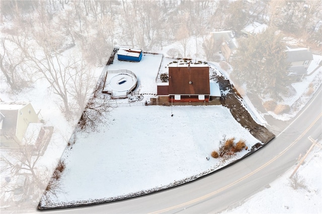 view of snowy aerial view