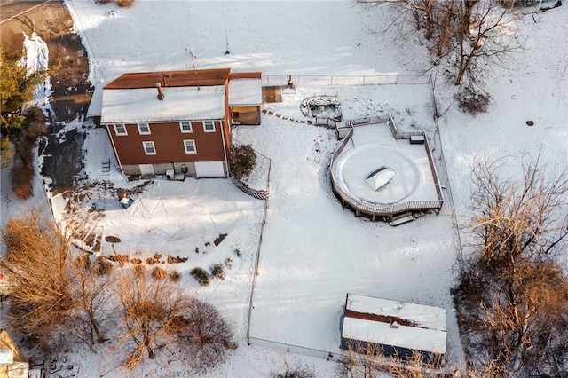 view of snowy aerial view