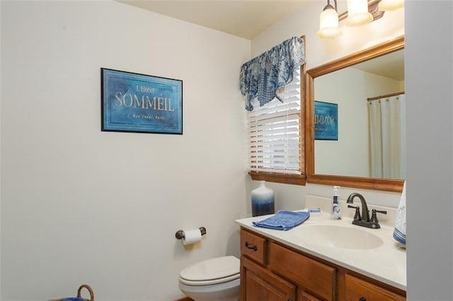 bathroom with toilet and vanity