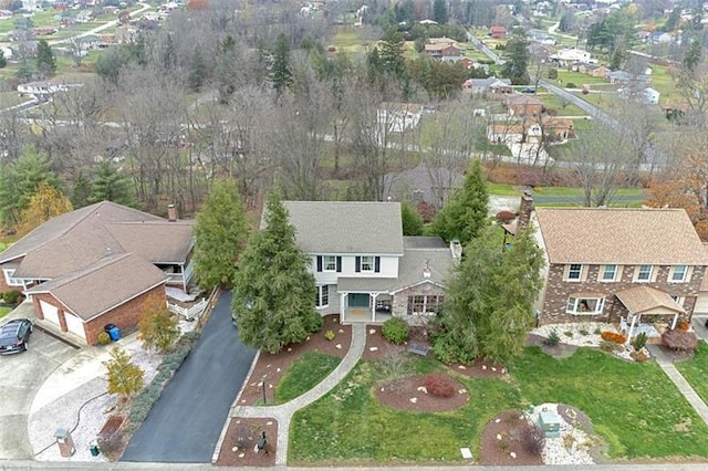 drone / aerial view with a residential view