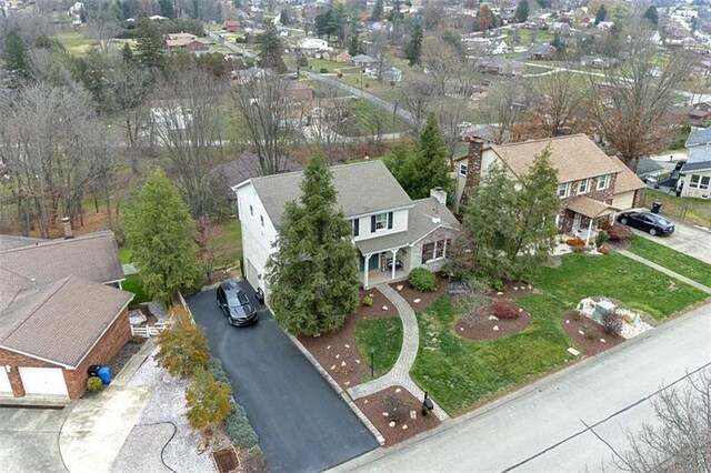 birds eye view of property featuring a residential view