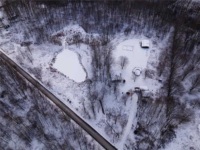 view of snowy aerial view