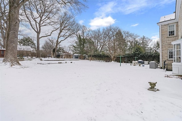 view of snowy yard