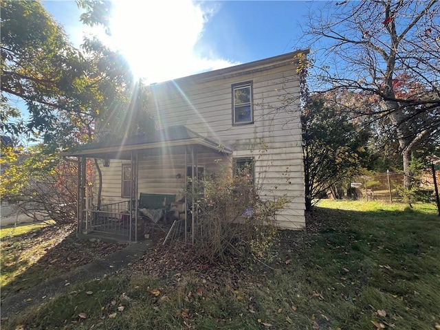 exterior space with a yard