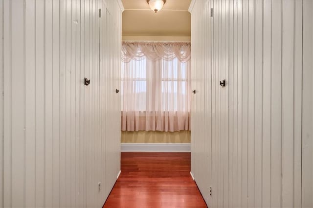 hall featuring dark wood finished floors