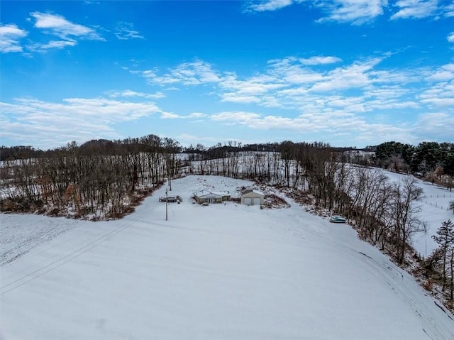 view of snowy aerial view