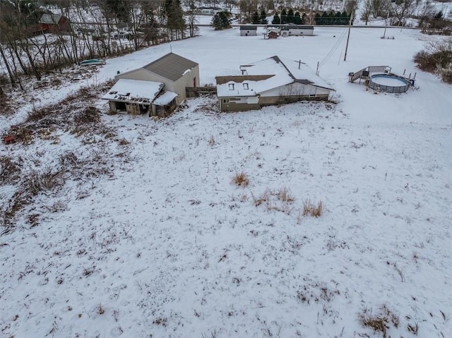 view of snowy aerial view