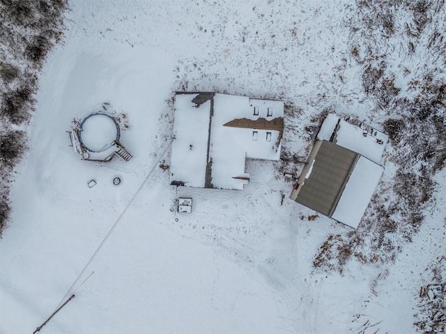 view of snowy aerial view