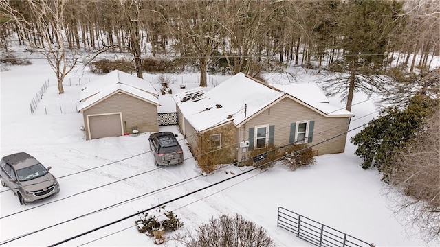 view of snowy aerial view