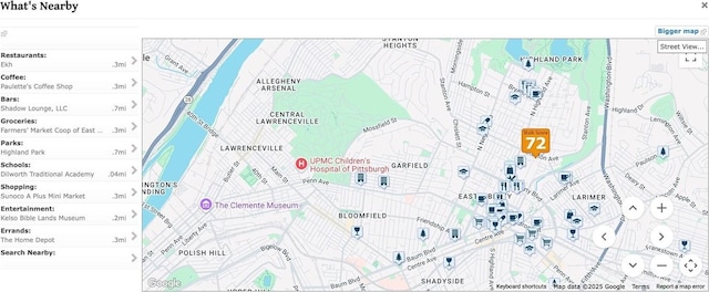 754 N Sheridan Ave, Highland Park, PA 15206 - map of property location