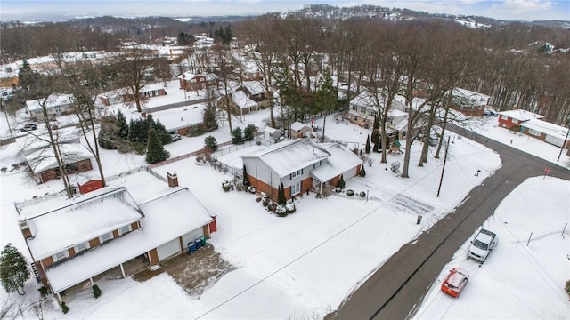 view of snowy aerial view