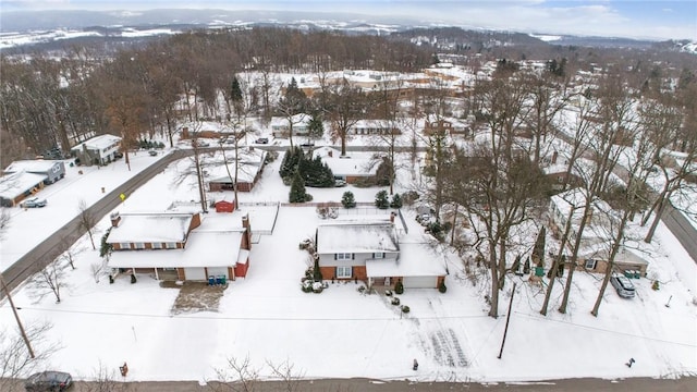 view of snowy aerial view