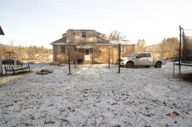 exterior space with a trampoline