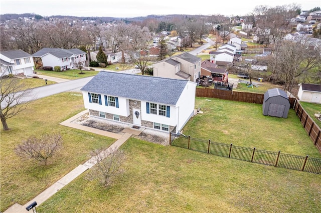 drone / aerial view featuring a residential view