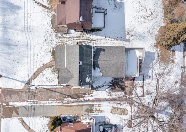 view of snowy aerial view