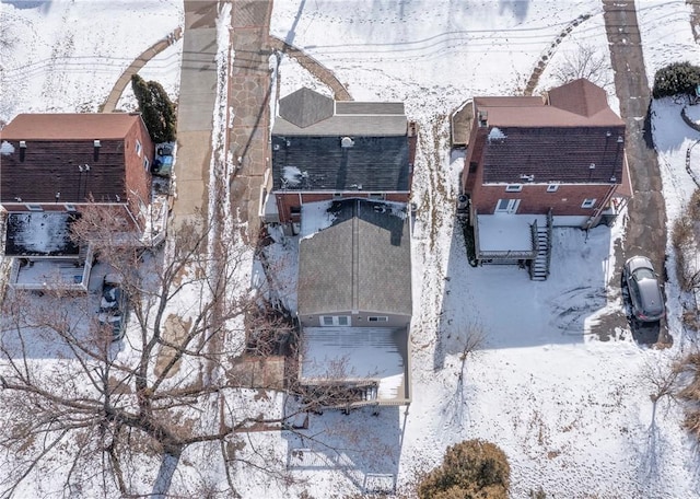 view of snowy aerial view