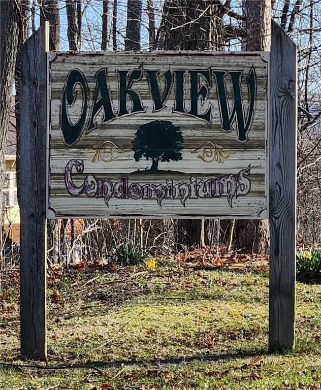 view of community sign