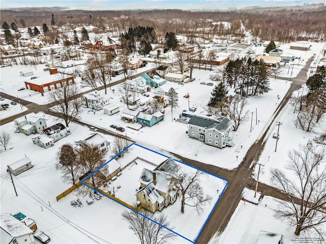 view of snowy aerial view