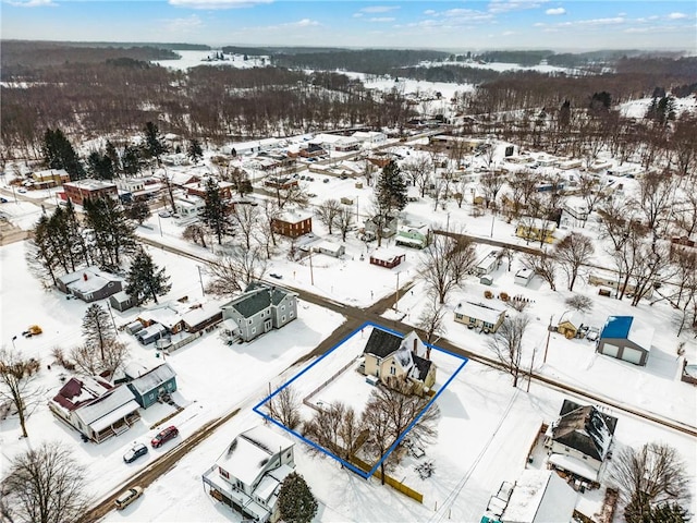 view of snowy aerial view