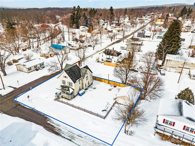 view of snowy aerial view