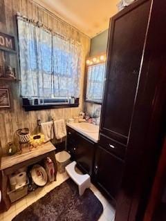 bathroom with vanity and tile patterned floors