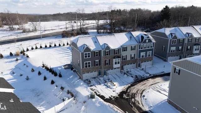 view of snowy aerial view