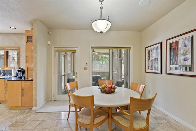 dining area with baseboards