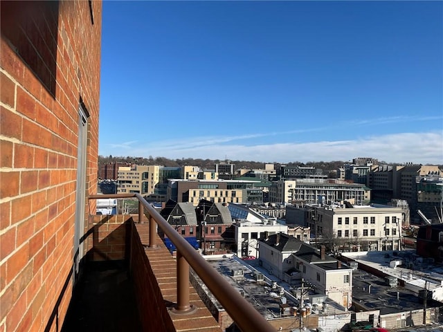 balcony featuring a city view