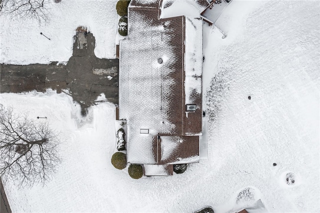 view of snowy aerial view