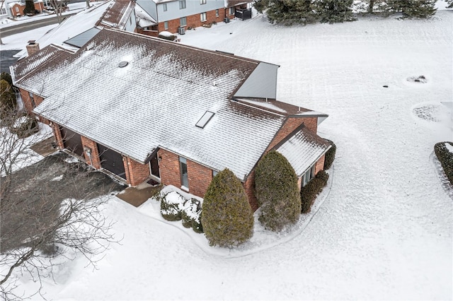 view of snowy aerial view