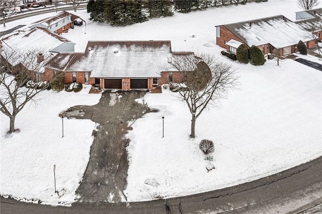 view of snowy aerial view