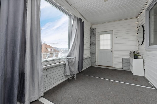 view of unfurnished sunroom