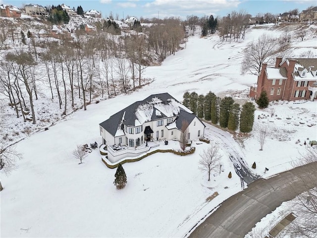 view of snowy aerial view