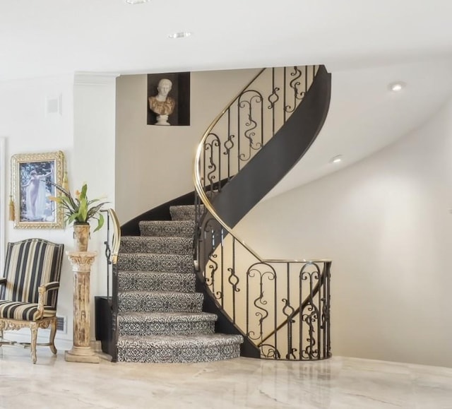 2001 Old Orchard Pl, Adams Twp, PA 15044 - stairs with recessed lighting