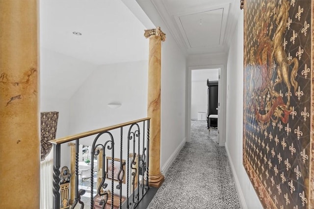 2001 Old Orchard Pl, Adams Twp, PA 15044 - corridor featuring baseboards, attic access, and carpet flooring