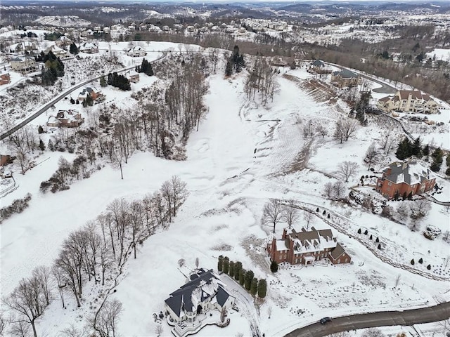 view of snowy aerial view