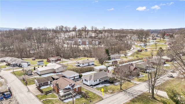 aerial view featuring a residential view