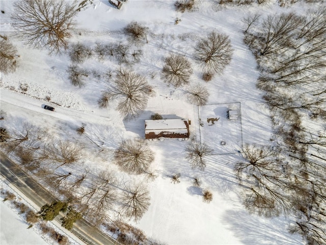 view of snowy aerial view